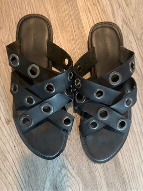 Edgy, Grommet-Detail Slide Sandals
